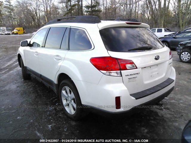 4S4BRBNC8E3307074 - 2014 SUBARU OUTBACK 2.5I LIMITED WHITE photo 3