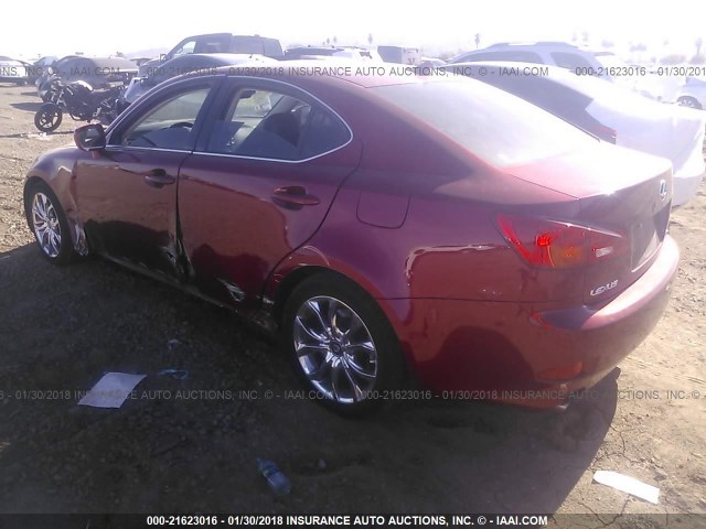 JTHBK262185082275 - 2008 LEXUS IS 250 RED photo 3