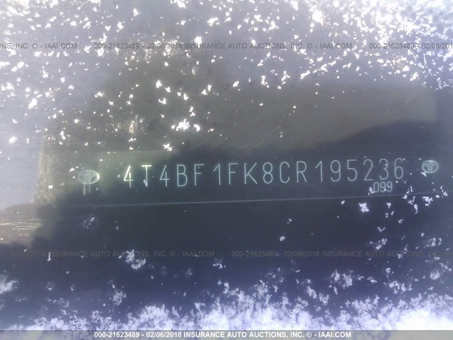 4T4BF1FK8CR195236 - 2012 TOYOTA CAMRY SE/LE/XLE Қызыл фото 9