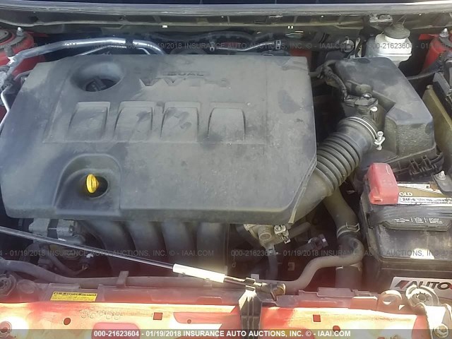 2T1KU4EE0CC797675 - 2012 TOYOTA COROLLA MATRIX  RED photo 10