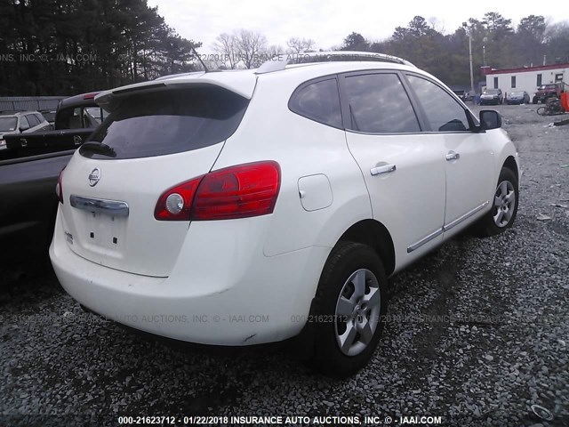 JN8AS5MT8EW619101 - 2014 NISSAN ROGUE SELECT S WHITE photo 4