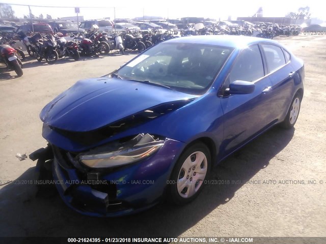 1C3CDFAA0ED718146 - 2014 DODGE DART SE BLUE photo 2