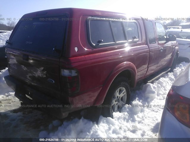 1FTZR45E93PA11115 - 2003 FORD RANGER SUPER CAB RED photo 4