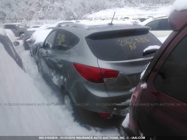 KM8JU3AC4AU112714 - 2010 HYUNDAI TUCSON GLS/LIMITED ნაცრისფერი ფოტო 3