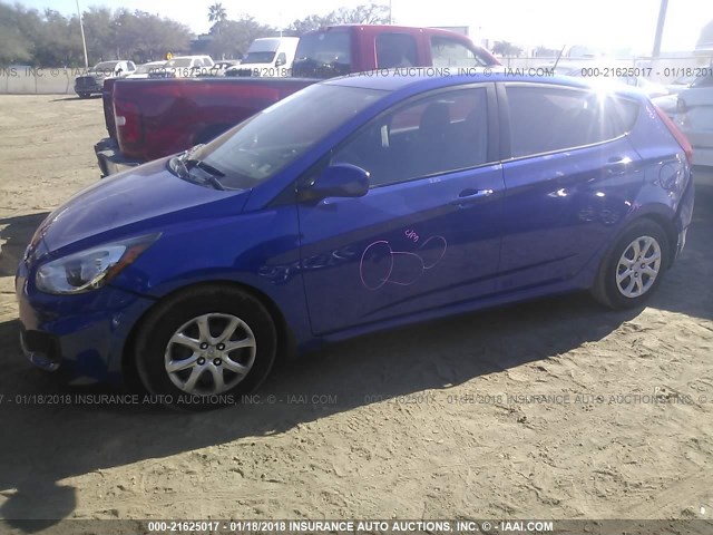 KMHCT5AE4EU186469 - 2014 HYUNDAI ACCENT GLS/GS BLUE photo 2