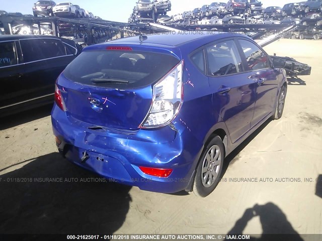 KMHCT5AE4EU186469 - 2014 HYUNDAI ACCENT GLS/GS BLUE photo 4