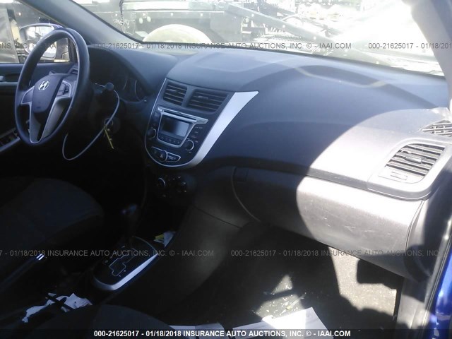 KMHCT5AE4EU186469 - 2014 HYUNDAI ACCENT GLS/GS BLUE photo 5