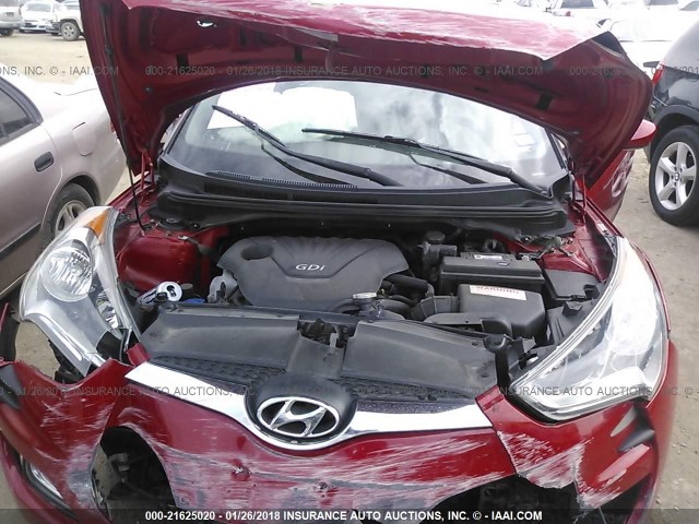 KMHTC6ADXDU110797 - 2013 HYUNDAI VELOSTER RED photo 10