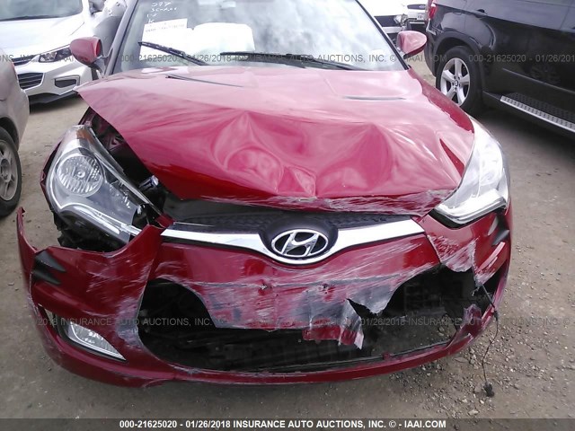 KMHTC6ADXDU110797 - 2013 HYUNDAI VELOSTER RED photo 6