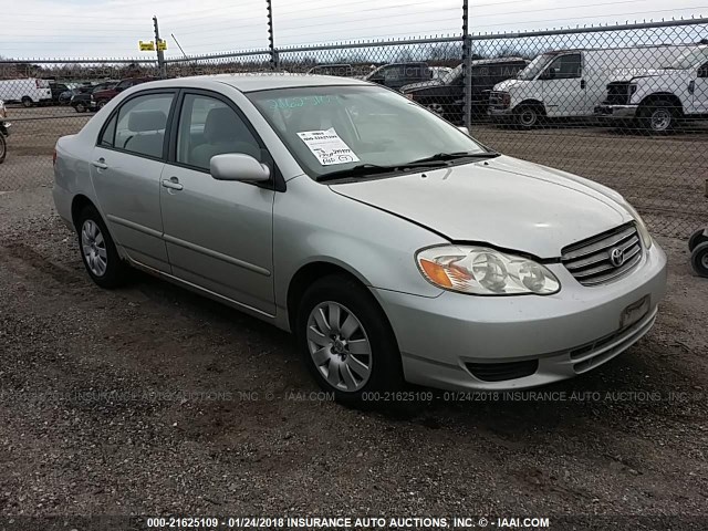 JTDBR32E932015145 - 2003 TOYOTA COROLLA CE/LE SILVER photo 1