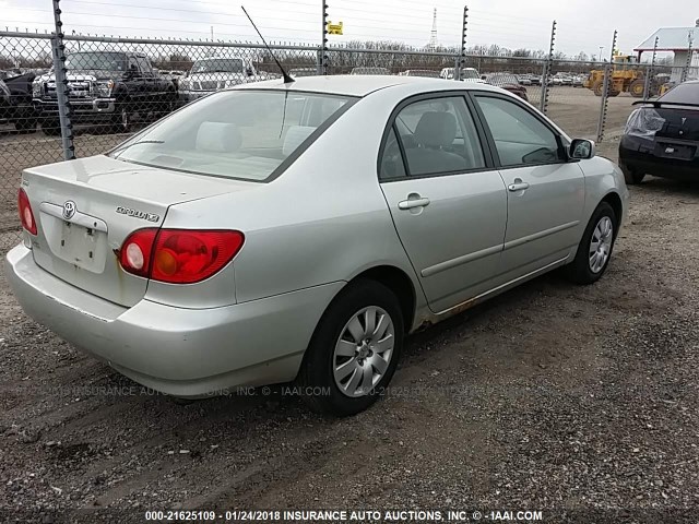 JTDBR32E932015145 - 2003 TOYOTA COROLLA CE/LE SILVER photo 4