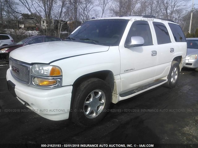 1GKEK63U24J303433 - 2004 GMC YUKON DENALI WHITE photo 2