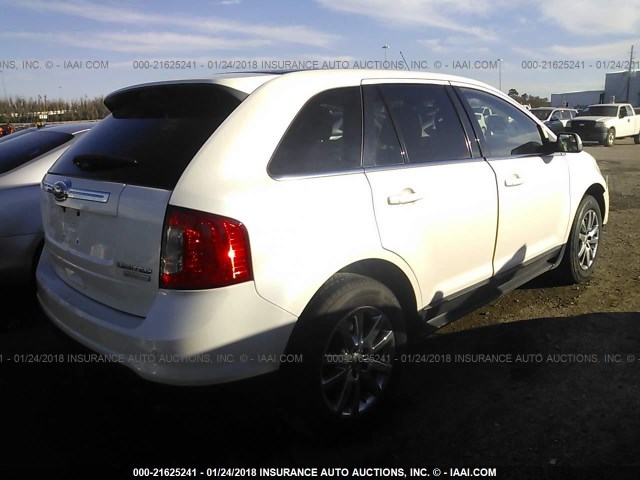 2FMDK3K90CBA53045 - 2012 FORD EDGE LIMITED WHITE photo 4