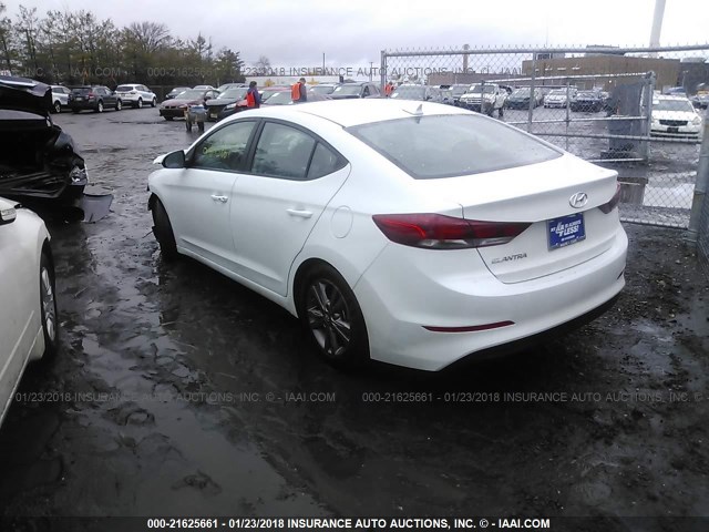 5NPD84LF8JH298514 - 2018 HYUNDAI ELANTRA SEL/VALUE/LIMITED WHITE photo 3