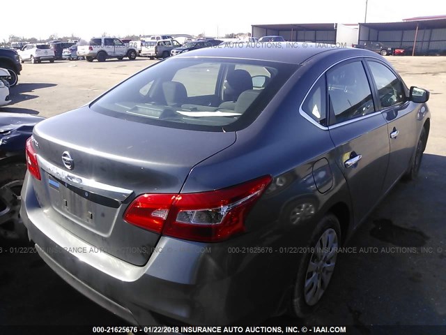 3N1AB7APXHL636297 - 2017 NISSAN SENTRA S/SV/SR/SL GRAY photo 4