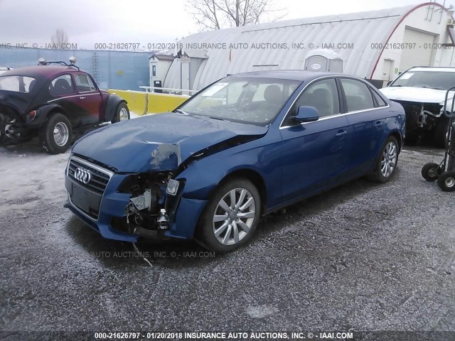 WAUSF78K39N025526 - 2009 AUDI A4 PREMIUM PLUS BLUE photo 2