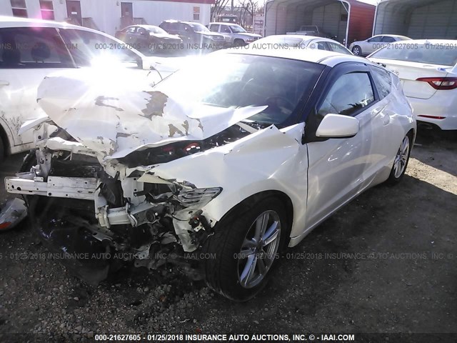 JHMZF1C66BS001137 - 2011 HONDA CR-Z EX WHITE photo 2