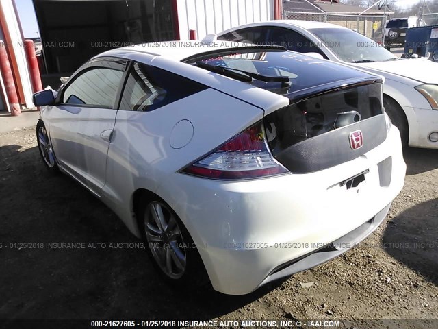 JHMZF1C66BS001137 - 2011 HONDA CR-Z EX WHITE photo 3