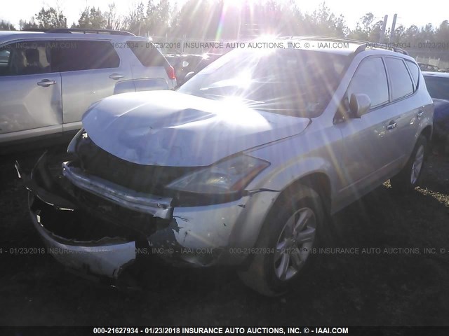 JN8AZ08W76W508463 - 2006 NISSAN MURANO SL/SE/S SILVER photo 2