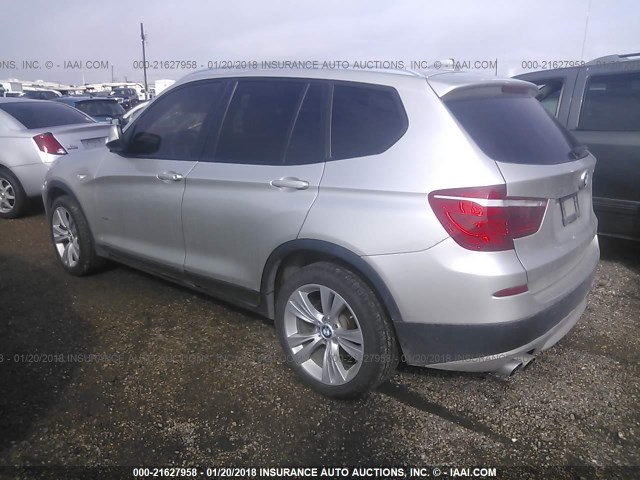 5UXWX7C52E0E78872 - 2014 BMW X3 XDRIVE35I SILVER photo 3