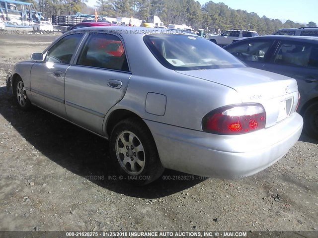 1YVGF22C725304393 - 2002 MAZDA 626 LX SILVER photo 3