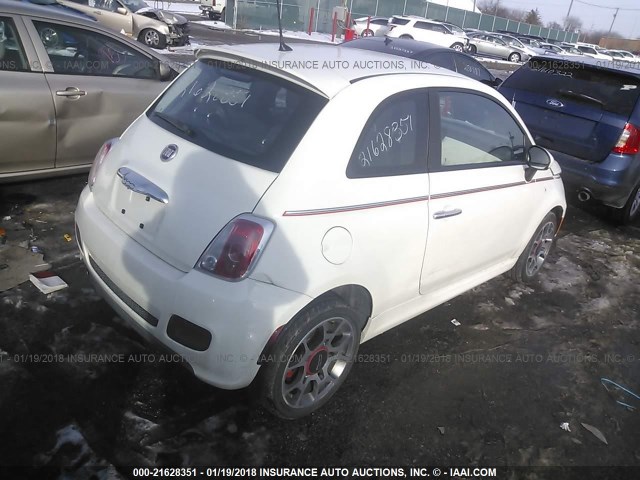 3C3CFFBR9DT618599 - 2013 FIAT 500 SPORT WHITE photo 4