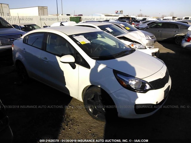 KNADM4A31E6350552 - 2014 KIA RIO LX WHITE photo 1