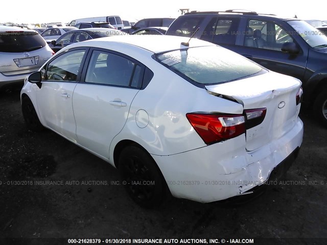 KNADM4A31E6350552 - 2014 KIA RIO LX WHITE photo 3