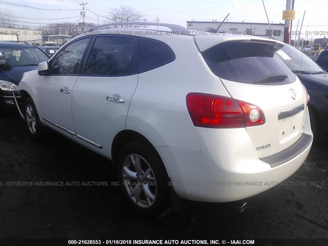 JN8AS5MV2BW281563 - 2011 NISSAN ROGUE S/SV/KROM WHITE photo 3