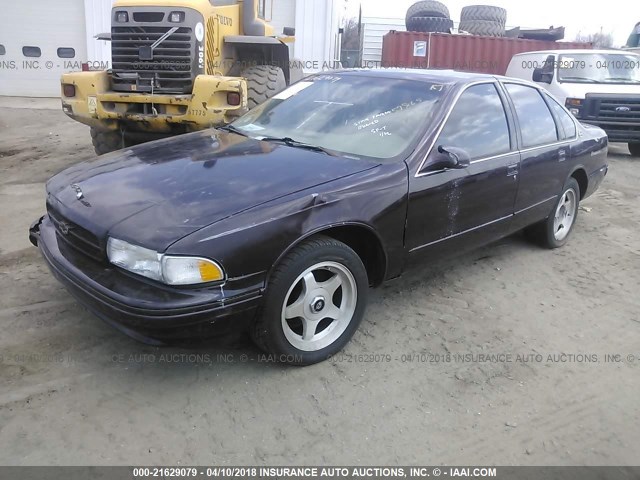 1G1BL52P3SR149971 - 1995 CHEVROLET CAPRICE / IMPALA CLASSIC/SS MAROON photo 2