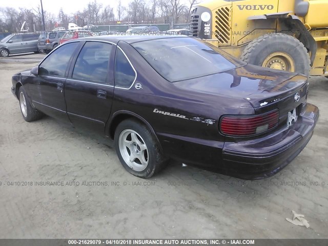 1G1BL52P3SR149971 - 1995 CHEVROLET CAPRICE / IMPALA CLASSIC/SS MAROON photo 3