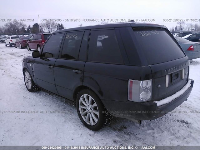 SALMF13498A285946 - 2008 LAND ROVER RANGE ROVER SUPERCHARGED BLACK photo 3