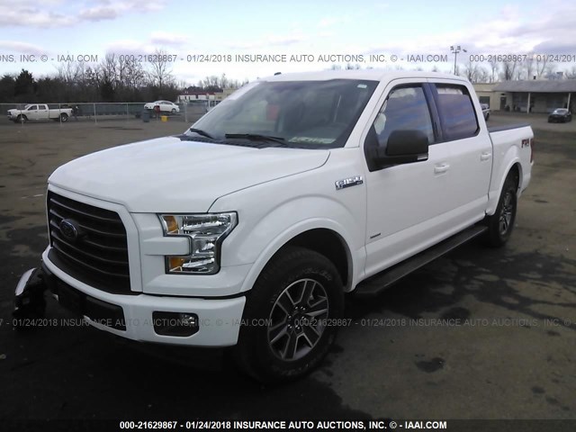1FTEW1EP5HFB63106 - 2017 FORD F150 SUPERCREW WHITE photo 2