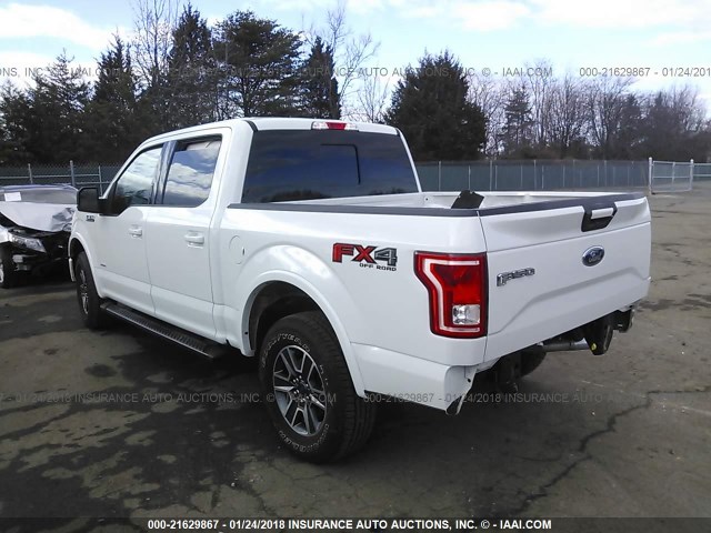 1FTEW1EP5HFB63106 - 2017 FORD F150 SUPERCREW WHITE photo 3