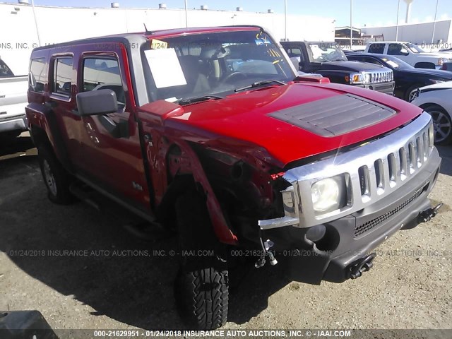 5GTDN13E478220973 - 2007 HUMMER H3 RED photo 1