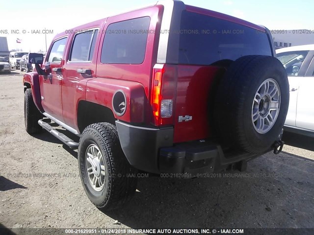 5GTDN13E478220973 - 2007 HUMMER H3 RED photo 3