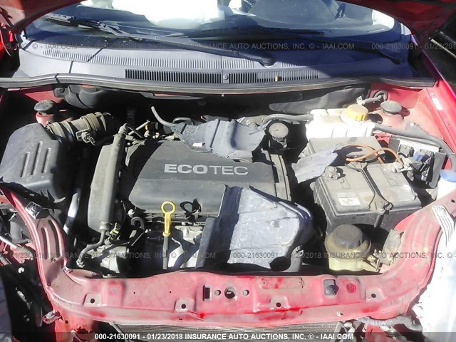 KL1TD5DE0BB134879 - 2011 CHEVROLET AVEO LS/LT 红色 照片 10
