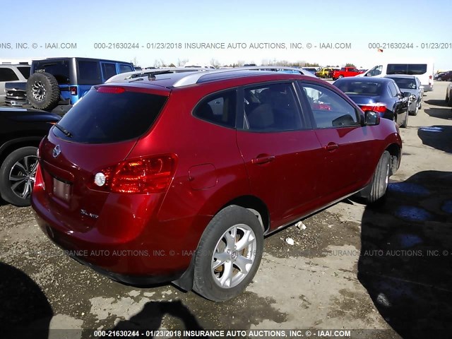 JN8AS58V69W166601 - 2009 NISSAN ROGUE S/SL RED photo 4