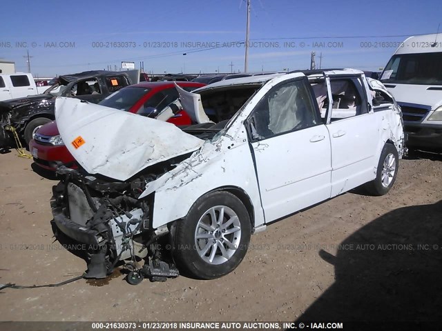 2C4RDGCG6GR180694 - 2016 DODGE GRAND CARAVAN SXT WHITE photo 2