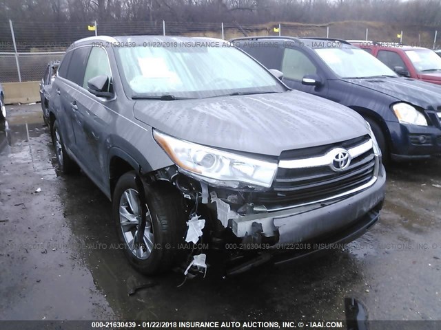 5TDJKRFH4FS137836 - 2015 TOYOTA HIGHLANDER XLE Մոխրագույն լուսանկար 1