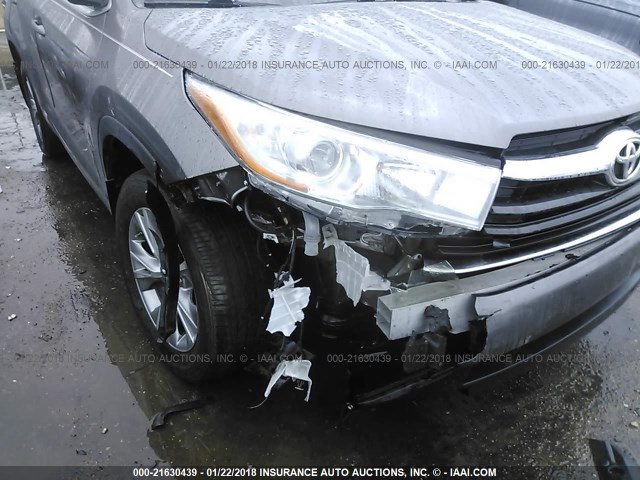 5TDJKRFH4FS137836 - 2015 TOYOTA HIGHLANDER XLE Մոխրագույն լուսանկար 6