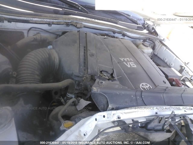 5TFLU4EN0DX059429 - 2013 TOYOTA TACOMA DOUBLE CAB თეთრი ფოტო 10