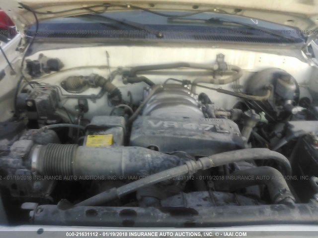 5TBBT441X3S375009 - 2003 TOYOTA TUNDRA ACCESS CAB SR5 WHITE photo 10