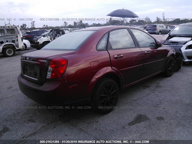 KL5JD56Z68K804577 - 2008 SUZUKI FORENZA CONVENIENCE/POPULAR RED photo 4