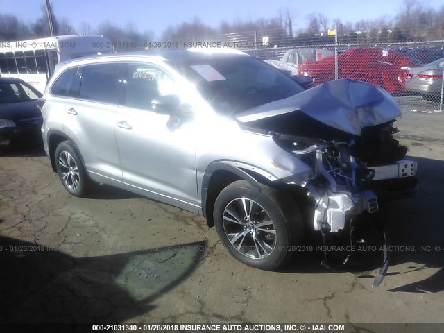5TDJKRFH1GS283905 - 2016 TOYOTA HIGHLANDER XLE ვერცხლისფერი ფოტო 1