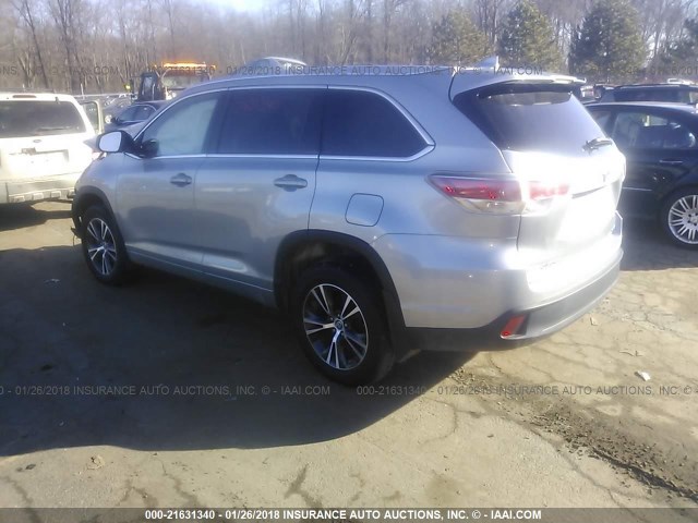 5TDJKRFH1GS283905 - 2016 TOYOTA HIGHLANDER XLE ვერცხლისფერი ფოტო 3