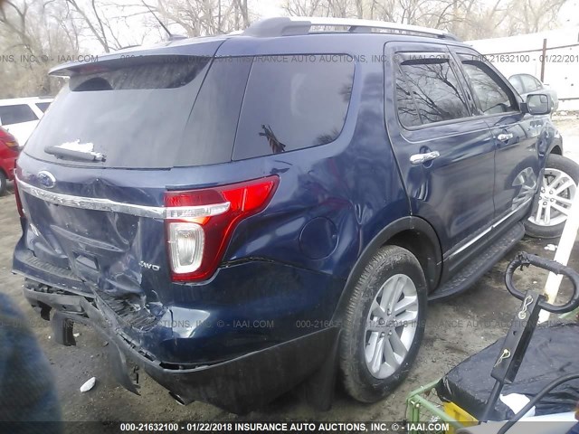 1FMHK8D89CGA78375 - 2012 FORD EXPLORER XLT BLUE photo 4