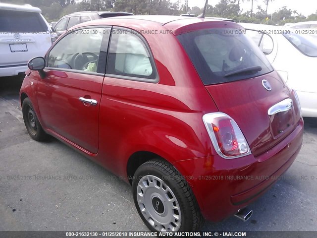 3C3CFFAR1ET276200 - 2014 FIAT 500 POP RED photo 3