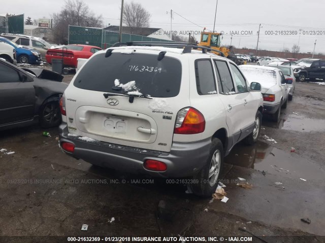 KM8SC73E54U597687 - 2004 HYUNDAI SANTA FE GLS/LX WHITE photo 4