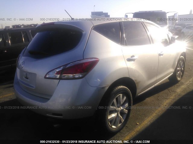 JN8AZ1MUXEW412903 - 2014 NISSAN Murano S/SL/SV/LE SILVER photo 4